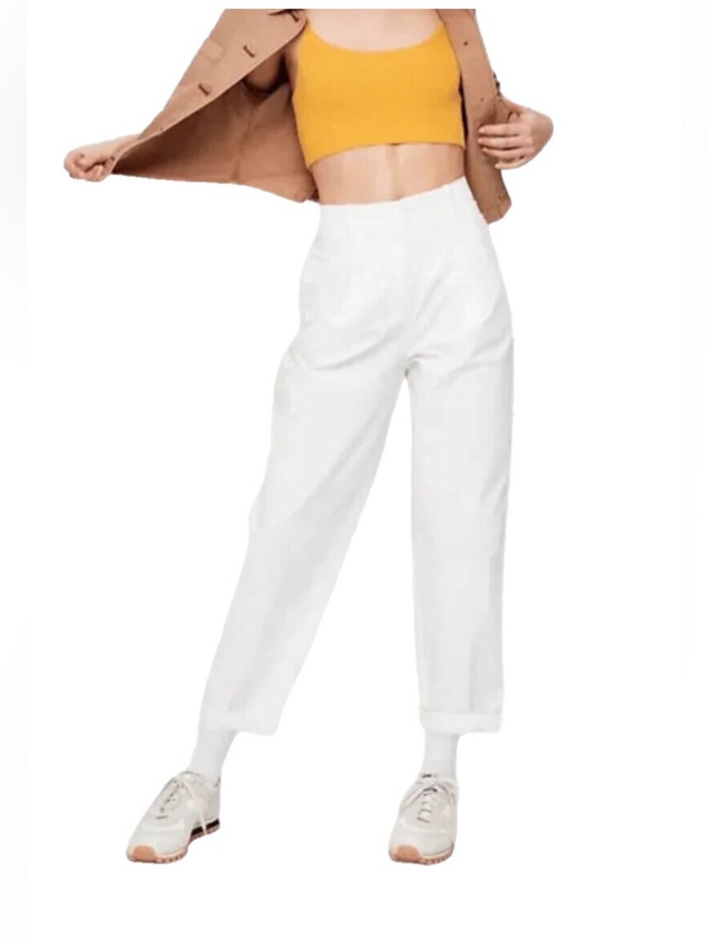 Wilfred Free White Day Off Pants Pleated Cotton Trousers Size 8